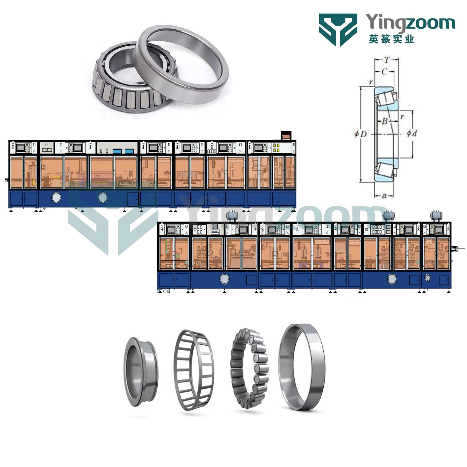 Automatic Single Row Tapered Roller Bearing Assembly and Testing Production Line