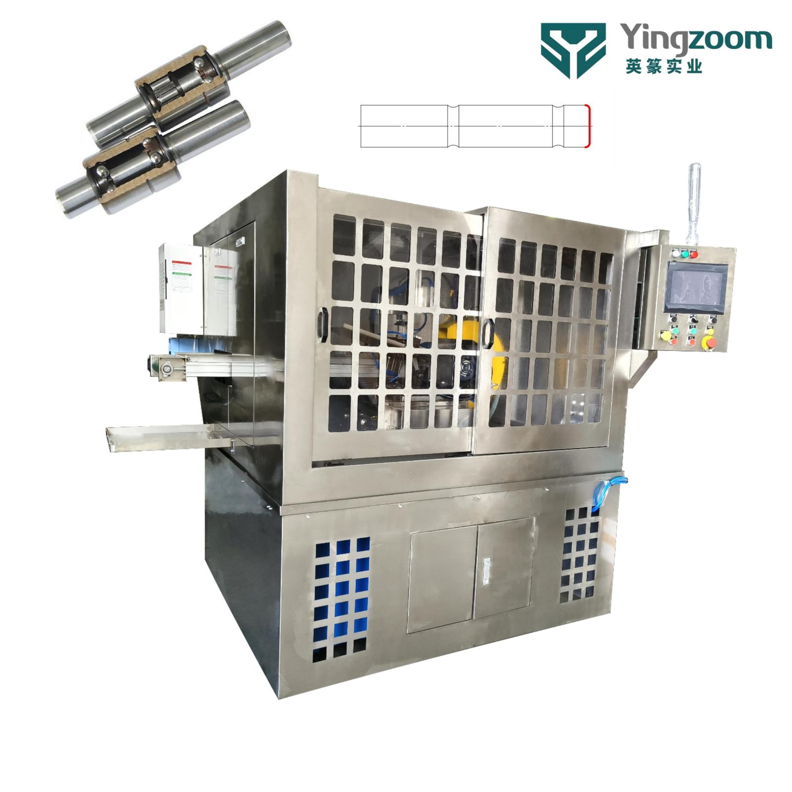 Automatic Water Pump Bearing Mandrel End Face and Chamfer Grinding Machine