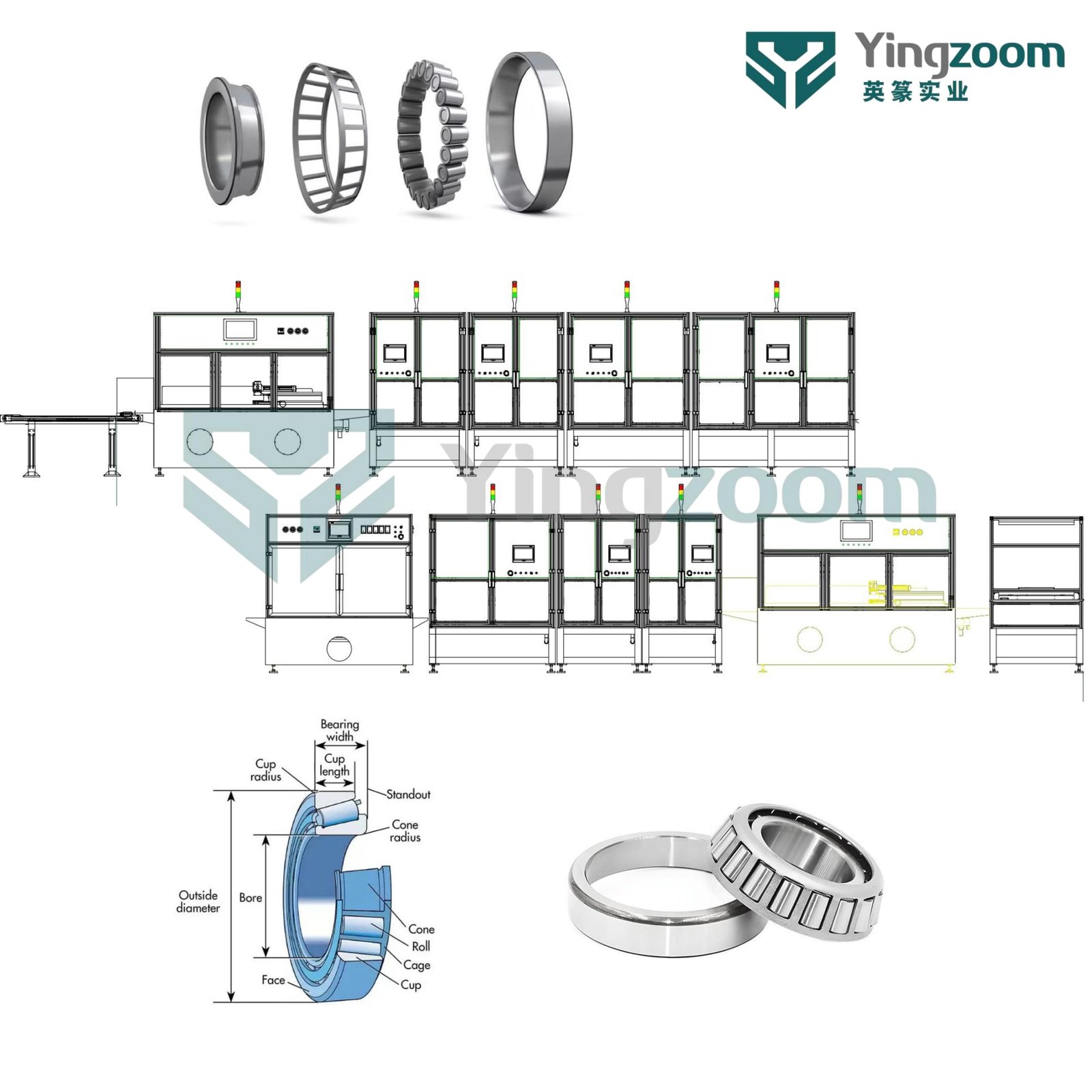 TRB Type Large Automatic Single Row Tapered Roller Bearing Assembly Line